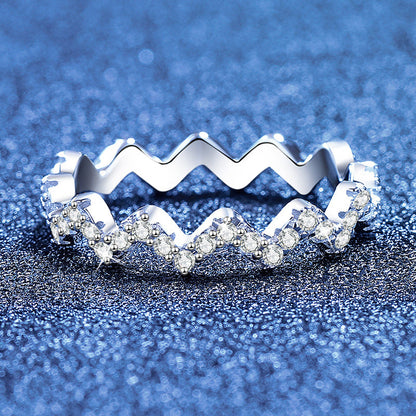 [Super CiCi]CHIC WAVY MOISSANITE ETERNITY RING