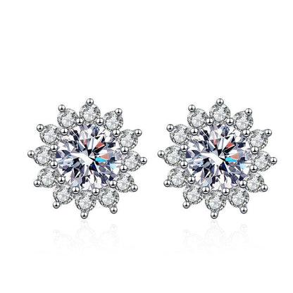 [Super CiCi]BLOOMING SUNFLOWER MOISSANITE STUD EARRINGS