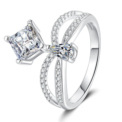 [Super CiCi]ELEGANT DOUBLE-TWISTED MOISSANITE RING