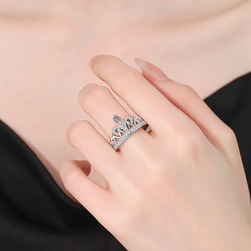 [Super CiCi]DREAMY CROWN MOISSANITE RING - 1.2CT ELEGANT PRINCESS STYLE