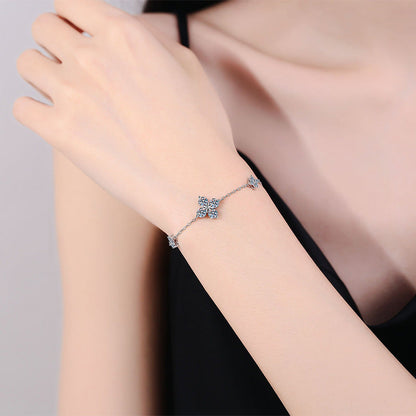 [Super CiCi]CLOVER LUCKY CHARM MOISSANITE BRACELET