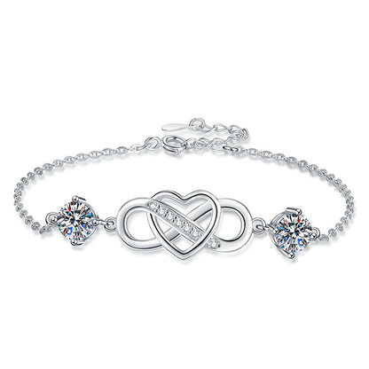 [Super CiCi]DOUBLE-STONE "LOVE LINK" MOISSANITE BRACELET