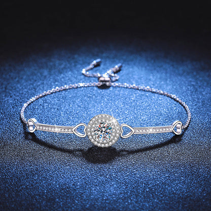 [Super CiCi]INTERLOCKING HEART & CIRCLE MOISSANITE BRACELET