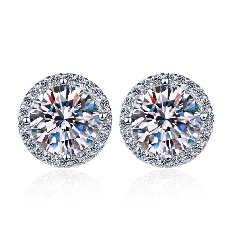 [Super CiCi]CLASSIC 4-PRONG ROUND MOISSANITE STUD EARRINGS