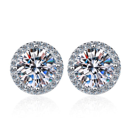[Super CiCi]CLASSIC 4-PRONG ROUND MOISSANITE STUD EARRINGS