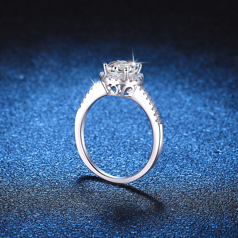 [Super CiCi]RADIANT ROUND HALO MOISSANITE ENGAGEMENT RING