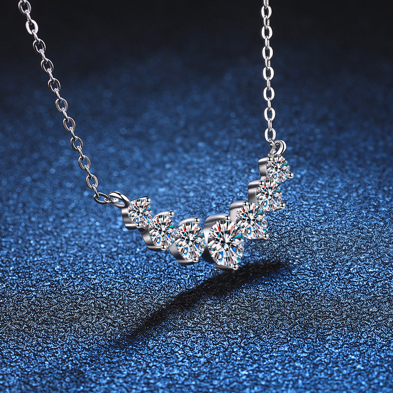 [Super CiCi]MINIMALIST CURVED SMILE MOISSANITE NECKLACE