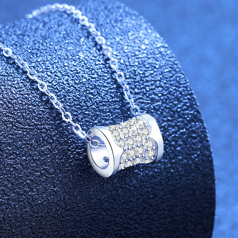 [Super CiCi]FULL-PAVE "HOURGLASS" MOISSANITE NECKLACE
