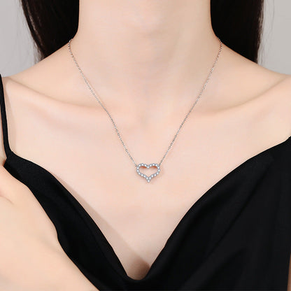 [Super CiCi]ROMANTIC HEART MOISSANITE PENDANT NECKLACE