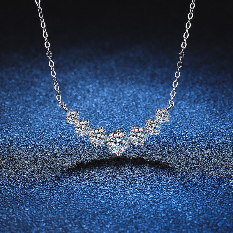 [Super CiCi]MINIMALIST CURVED SMILE MOISSANITE NECKLACE
