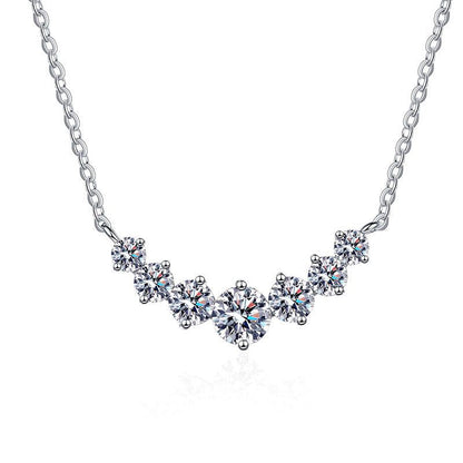 [Super CiCi]MINIMALIST CURVED SMILE MOISSANITE NECKLACE