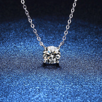 [Super CiCi]CLASSIC FOUR-PRONG SOLITAIRE MOISSANITE NECKLACE