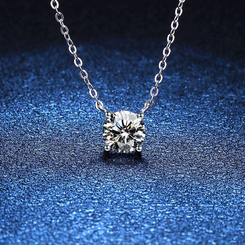 [Super CiCi]CLASSIC FOUR-PRONG SOLITAIRE MOISSANITE NECKLACE