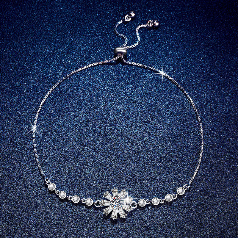 [Super CiCi]RADIANT ICY CRYSTAL SUNFLOWER MOISSANITE BRACELET