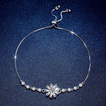 [Super CiCi]RADIANT ICY CRYSTAL SUNFLOWER MOISSANITE BRACELET