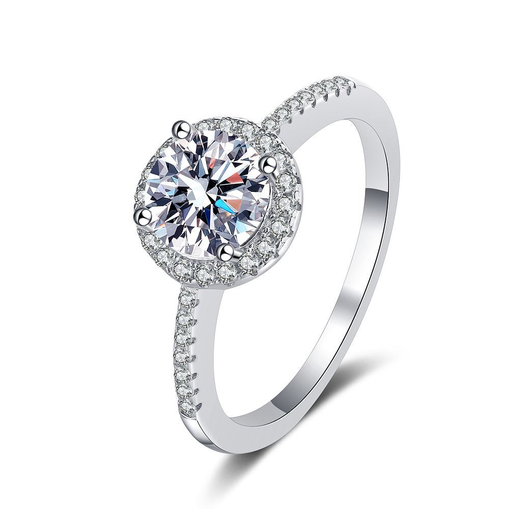 [Super CiCi]RADIANT ROUND HALO MOISSANITE ENGAGEMENT RING