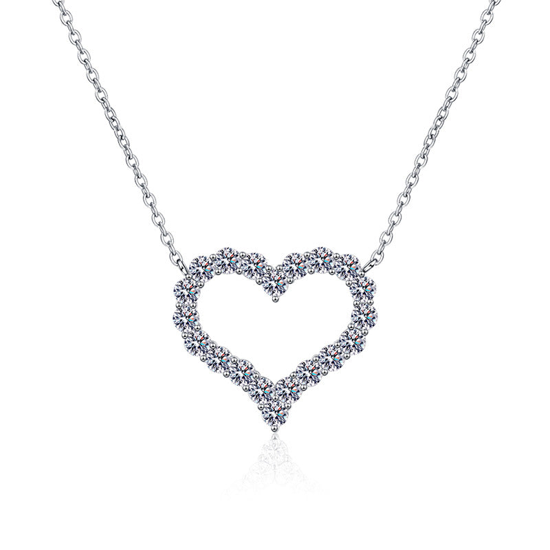 [Super CiCi]ROMANTIC HEART MOISSANITE PENDANT NECKLACE