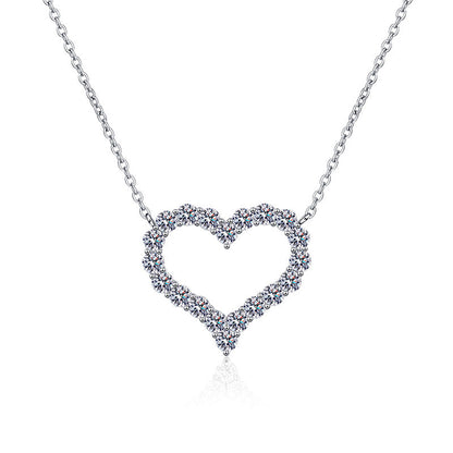 [Super CiCi]ROMANTIC HEART MOISSANITE PENDANT NECKLACE