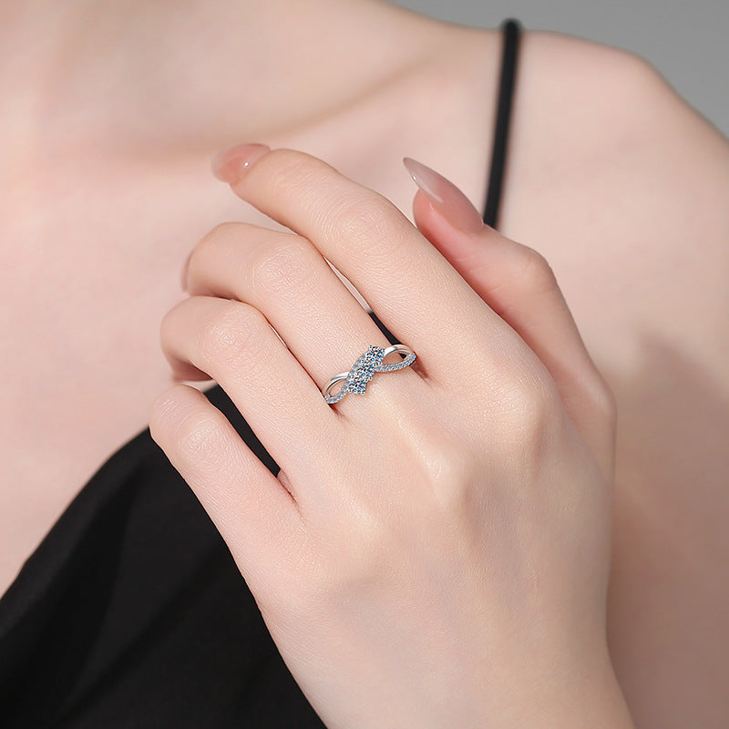 [Super CiCi]INTERTWINING LOVE MOISSANITE RING