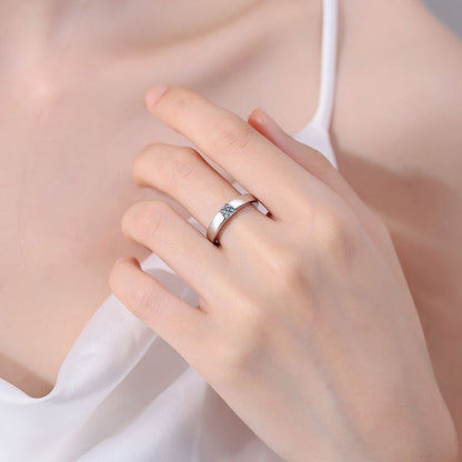 [Super CiCi]SLEEK MINIMALIST COUPLE'S MOISSANITE RING