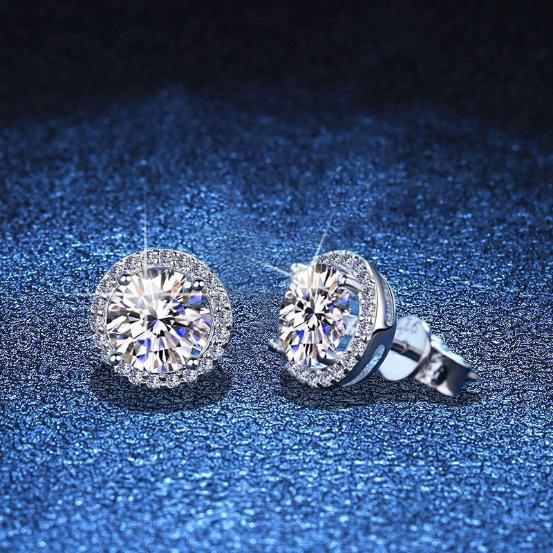 [Super CiCi]CLASSIC 4-PRONG ROUND MOISSANITE STUD EARRINGS