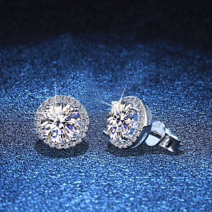 [Super CiCi]CLASSIC 4-PRONG ROUND MOISSANITE STUD EARRINGS