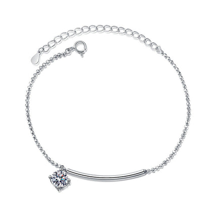[Super CiCi]ELEGANT HALF-MOON CURVE MOISSANITE BRACELET