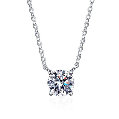 [Super CiCi]CLASSIC FOUR-PRONG SOLITAIRE MOISSANITE NECKLACE
