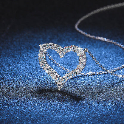 [Super CiCi]ROMANTIC HEART MOISSANITE PENDANT NECKLACE