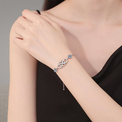 [Super CiCi]DOUBLE-STONE "LOVE LINK" MOISSANITE BRACELET