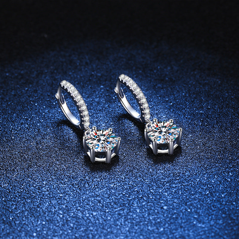 [Super CiCi]CLASSIC 6-PRONG MOISSANITE DROP EARRINGS