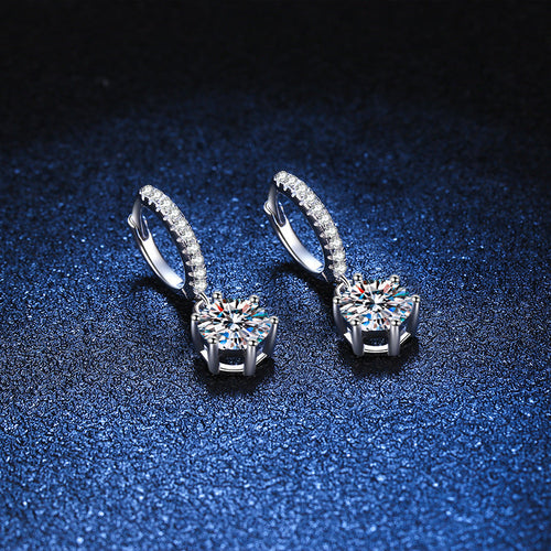 [Super CiCi]CLASSIC 6-PRONG MOISSANITE DROP EARRINGS