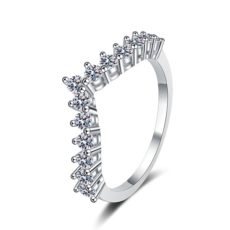 [Super CiCi]ELEGANT V-SHAPED CHEVRON MOISSANITE RING