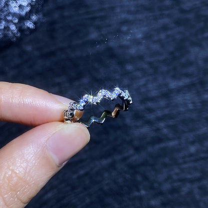 [Super CiCi]CHIC WAVY MOISSANITE ETERNITY RING