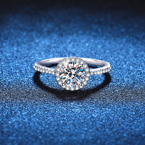 [Super CiCi]RADIANT ROUND HALO MOISSANITE ENGAGEMENT RING