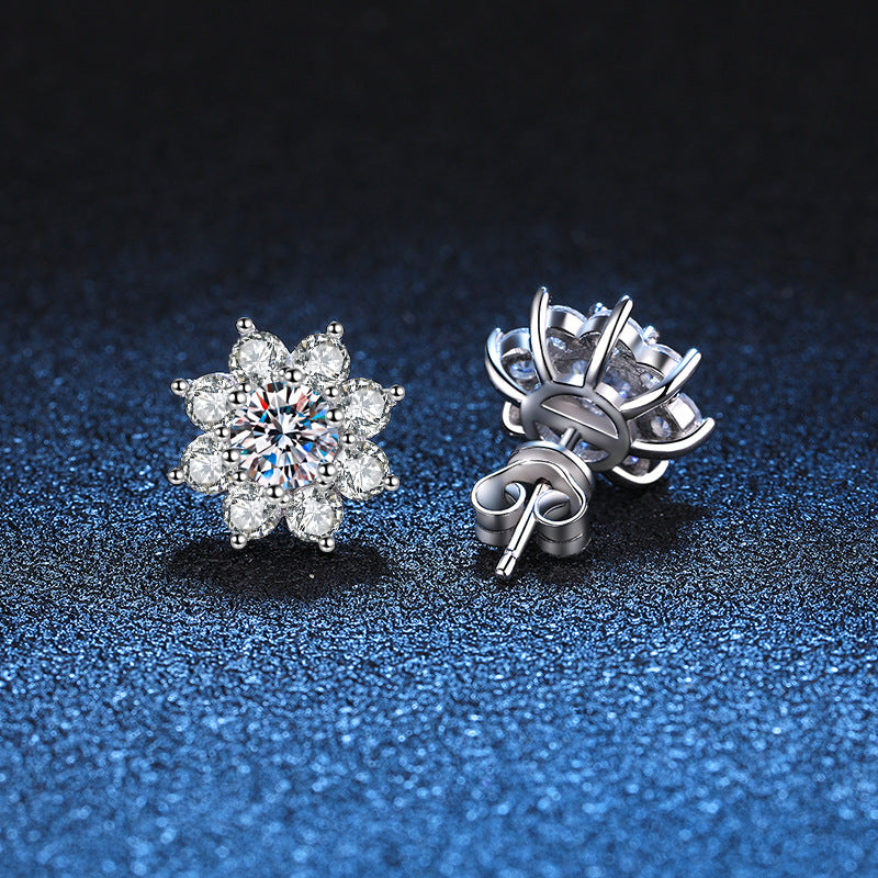 [Super CiCi]RADIANT SUNFLOWER MOISSANITE STUD EARRINGS