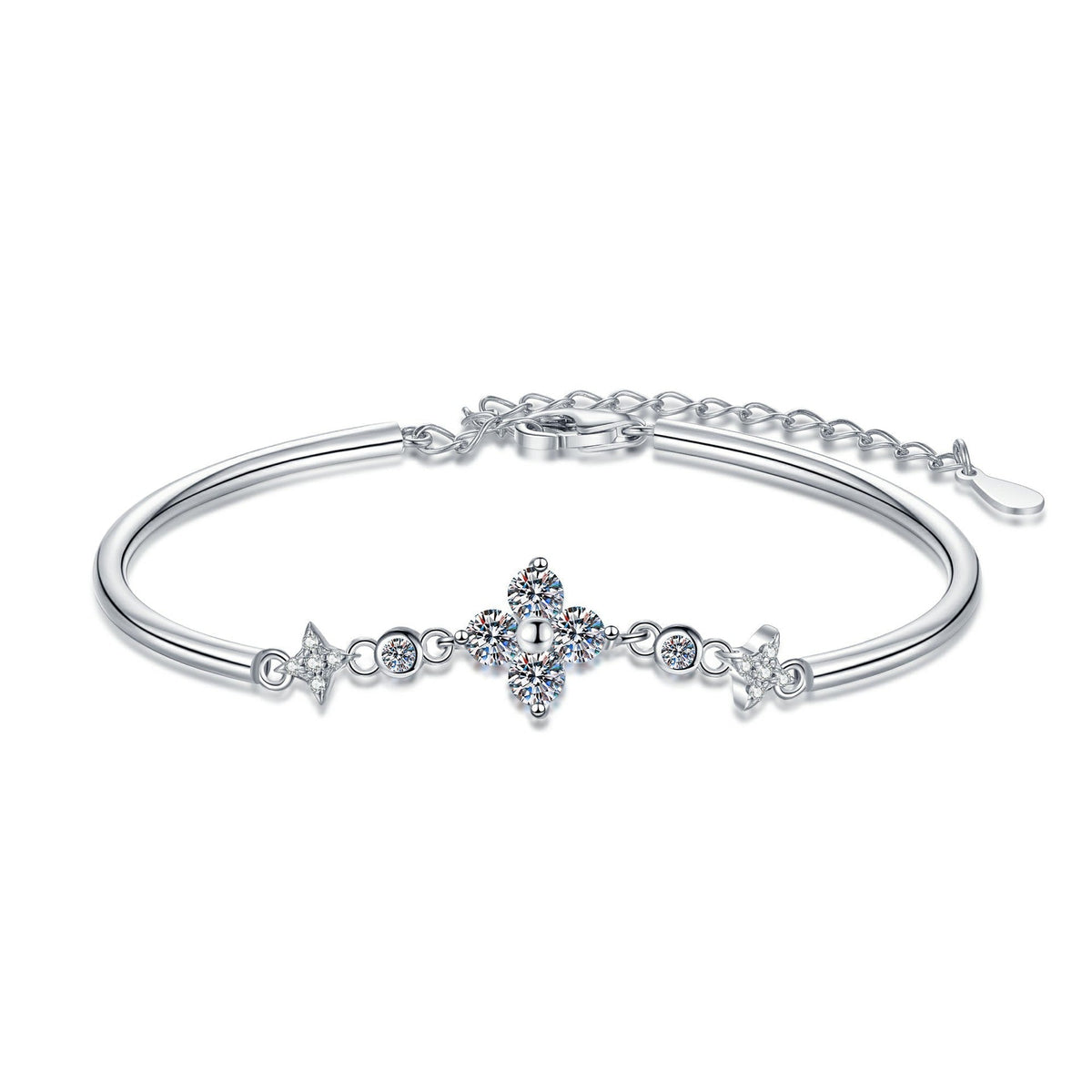 [Super CiCi]CLOVER & TWIN-STAR MOISSANITE BRACELET