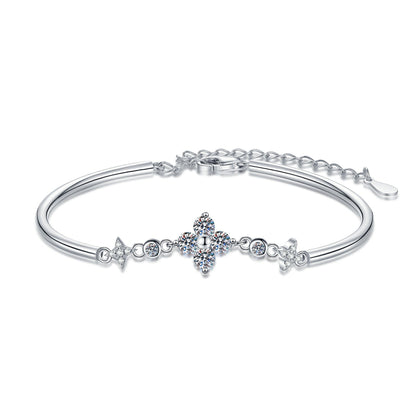 [Super CiCi]CLOVER & TWIN-STAR MOISSANITE BRACELET