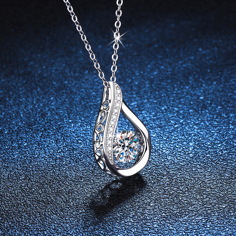 [Super CiCi]DANCING WATER DROP MOISSANITE NECKLACE