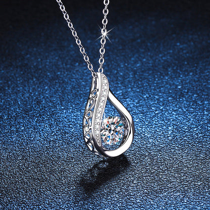 [Super CiCi]DANCING WATER DROP MOISSANITE NECKLACE
