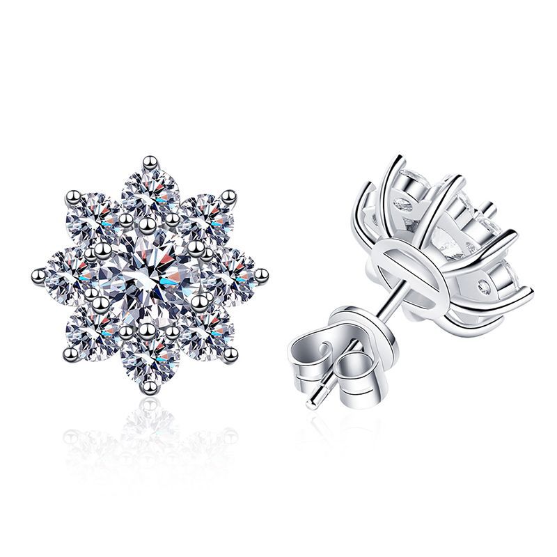 [Super CiCi]RADIANT SUNFLOWER MOISSANITE STUD EARRINGS