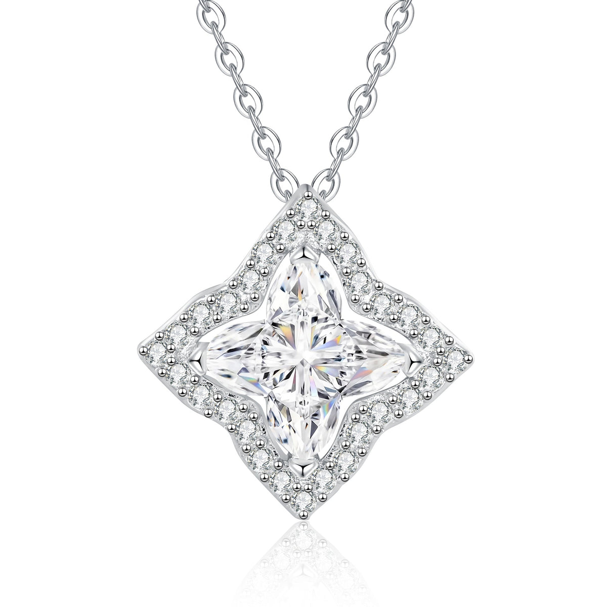 [Super CiCi]STAR-CLOVER MOISSANITE NECKLACE