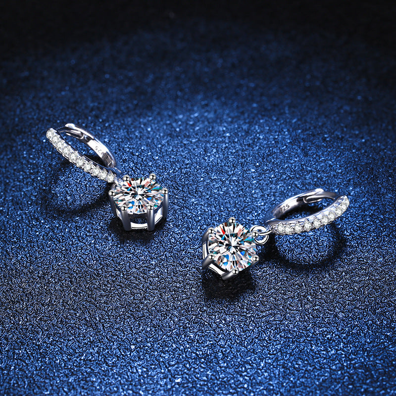 [Super CiCi]CLASSIC 6-PRONG MOISSANITE DROP EARRINGS