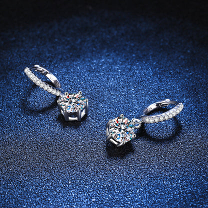 [Super CiCi]CLASSIC 6-PRONG MOISSANITE DROP EARRINGS