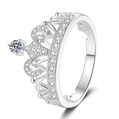 [Super CiCi]DREAMY CROWN MOISSANITE RING - 1.2CT ELEGANT PRINCESS STYLE