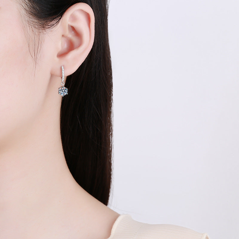 [Super CiCi]CLASSIC 6-PRONG MOISSANITE DROP EARRINGS