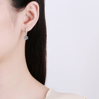 [Super CiCi]CLASSIC 6-PRONG MOISSANITE DROP EARRINGS