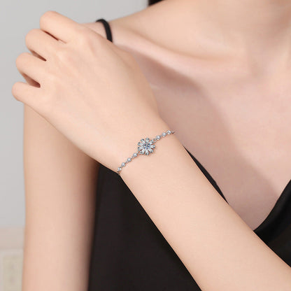 [Super CiCi]RADIANT ICY CRYSTAL SUNFLOWER MOISSANITE BRACELET
