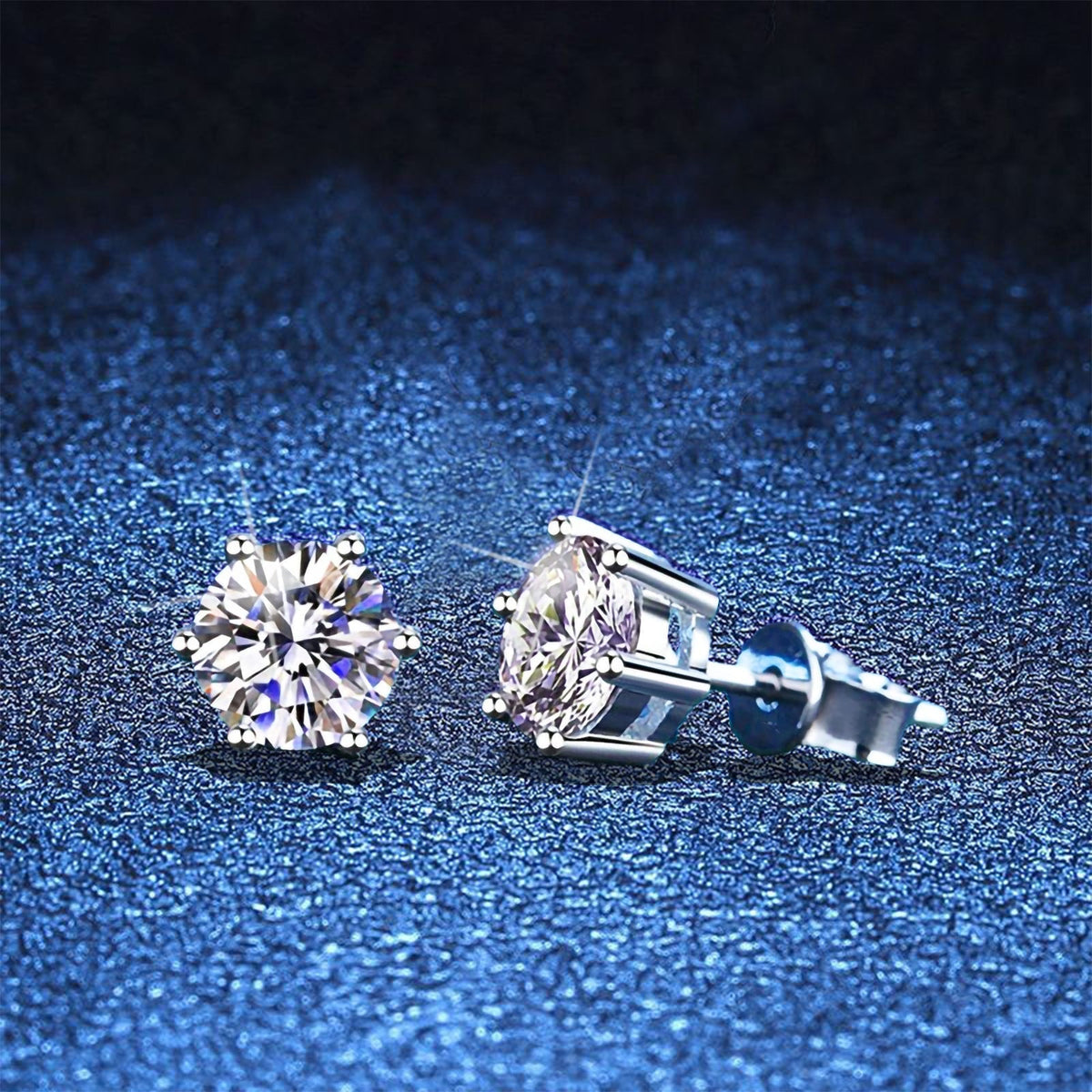 [Super CiCi]SIX-PRONG MOISSANITE EARRINGS