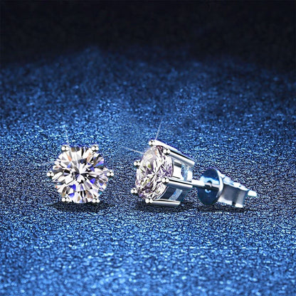 [Super CiCi]SIX-PRONG MOISSANITE EARRINGS